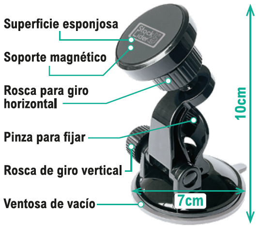 Soporte móvil de ventosa para coche